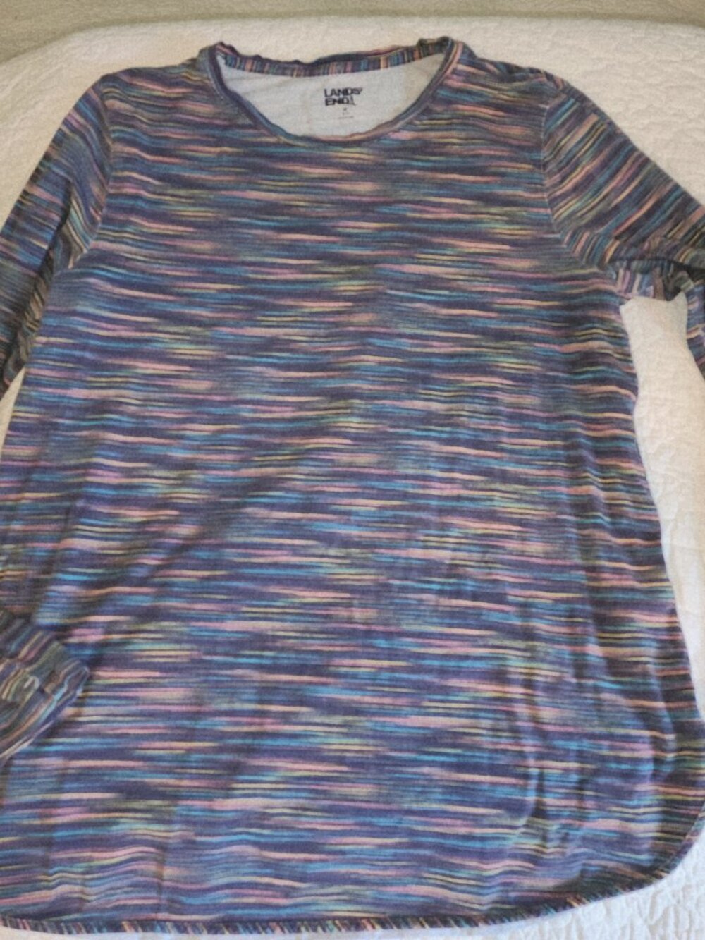 Lands' End Crew Neck Long Sleeve Rash Guard Medium